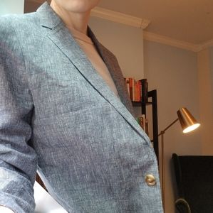 J. Crew linen blazer slate blue like new